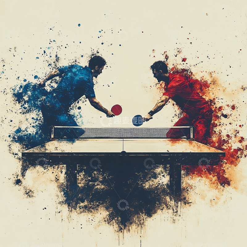 高清大图下载【趣麦麦图】乒乓球比赛乒乓球创意