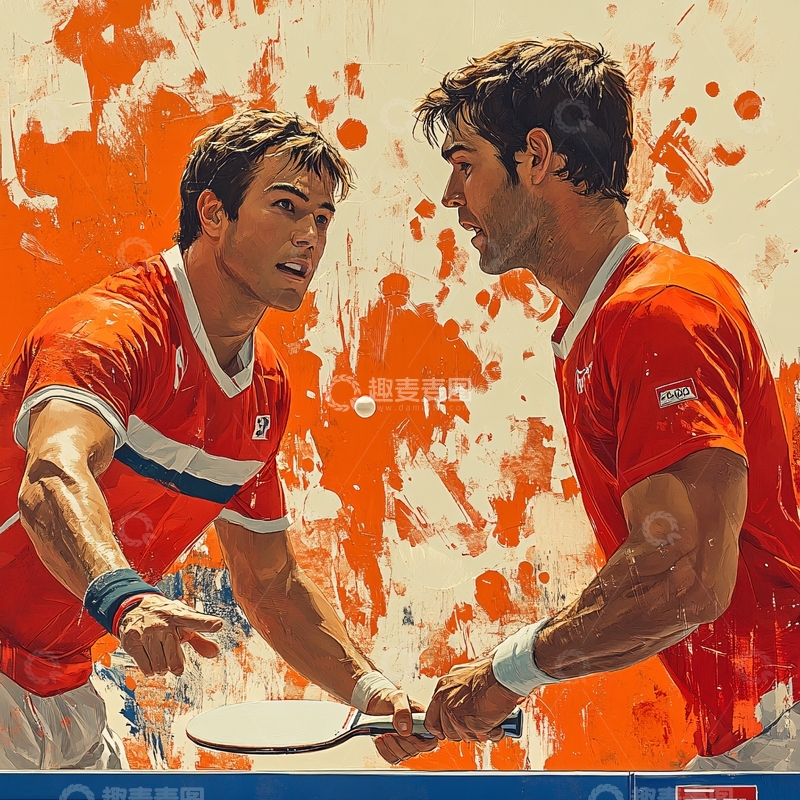 高清大图下载【趣麦麦图】网球俱乐部挂画1