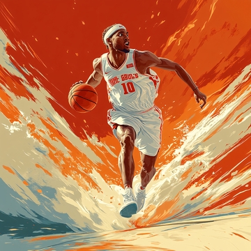 奥运篮球赛插画