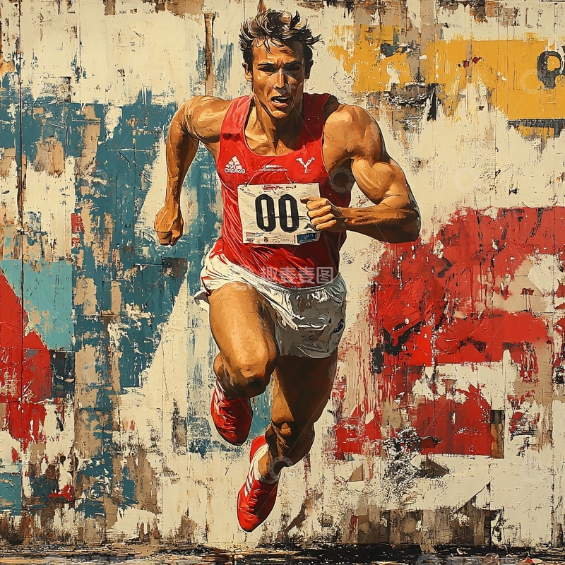 高清大图下载【趣麦麦图】短跑名将范
