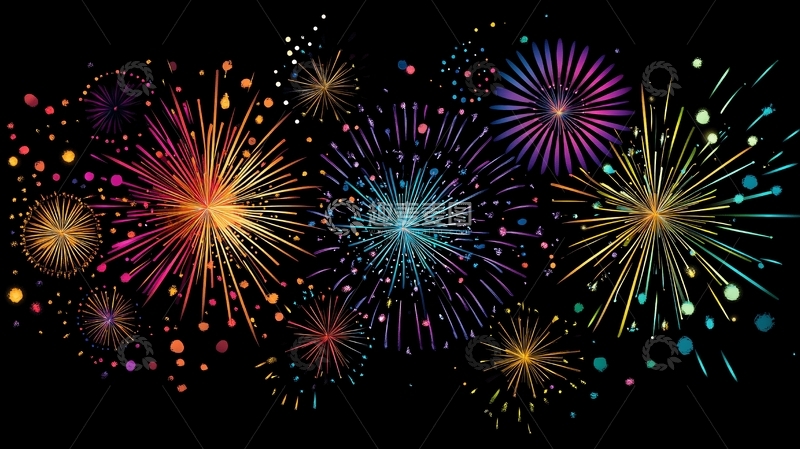 高清大图下载【趣麦麦图】烟花原创设计