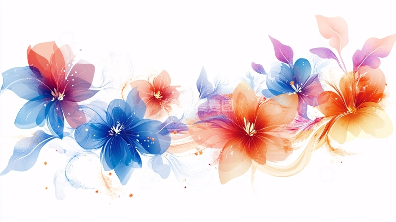 高清大图下载【趣麦麦图】手绘梦幻花纹花朵花卉