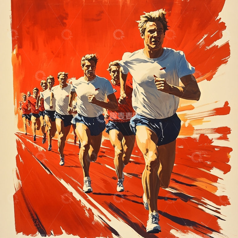 高清大图下载【趣麦麦图】体育奔跑赛跑运动会4