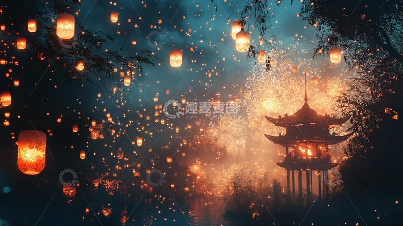 高清大图下载【趣麦麦图】流萤宵烛