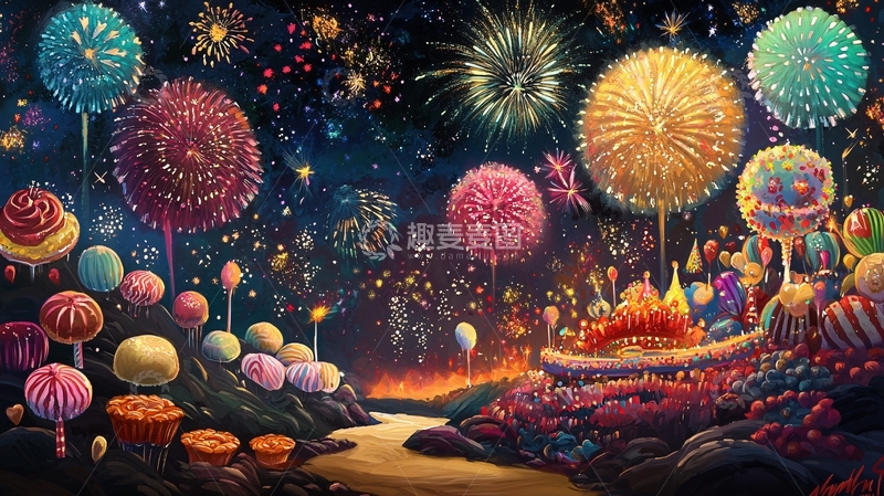高清大图下载【趣麦麦图】横版烟火7