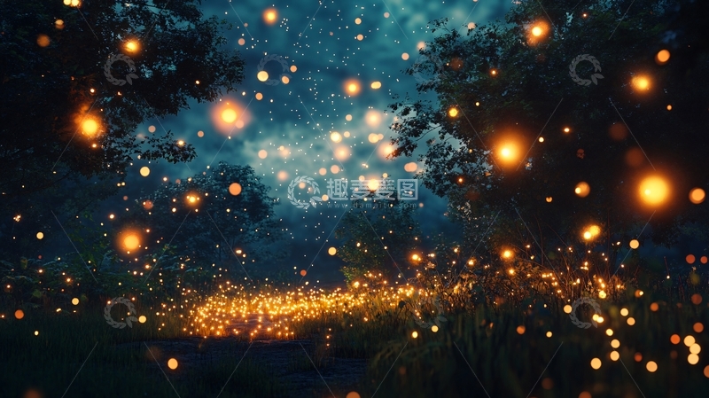 高清大图下载【趣麦麦图】萤火虫森林44