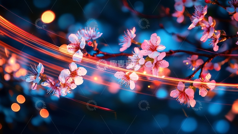 高清大图下载【趣麦麦图】花朵灯光背景