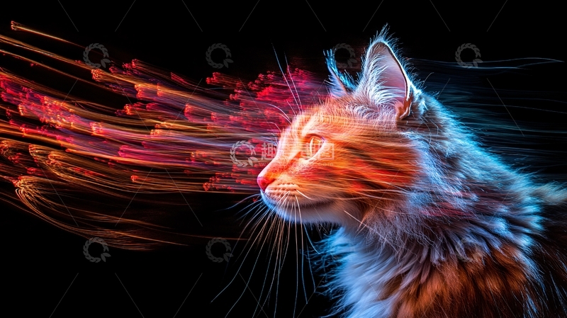 高清大图下载【趣麦麦图】动物创意炫光效果2