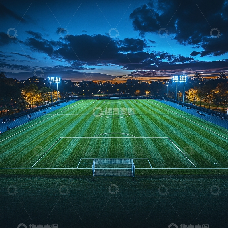 高清大图下载【趣麦麦图】青春足球场夜景4