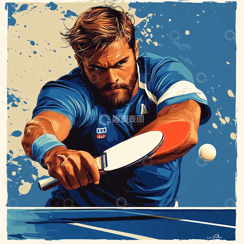 高清大图下载【趣麦麦图】网球运动插画30