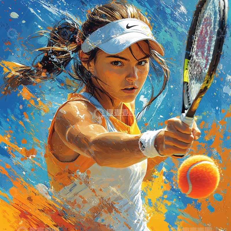 高清大图下载【趣麦麦图】网球运动插画31