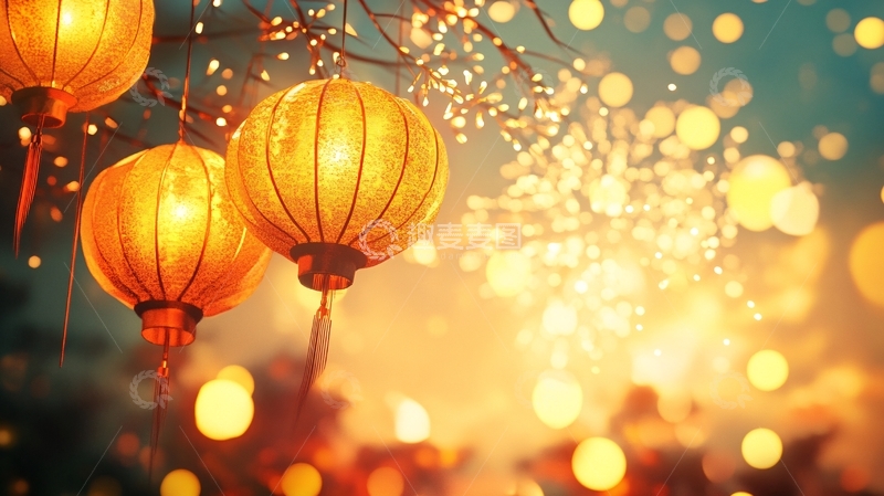 高清大图下载【趣麦麦图】高清唯美节日灯笼10