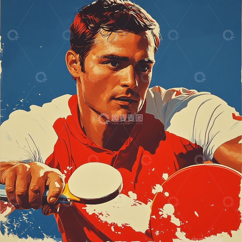 高清大图下载【趣麦麦图】个人原创插画运动员10