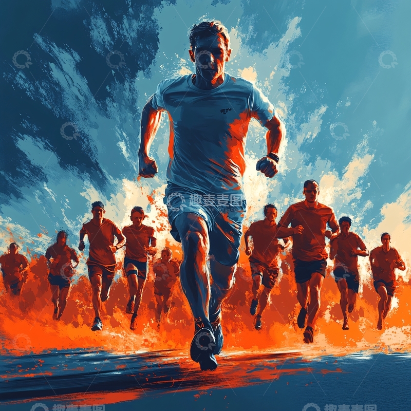 高清大图下载【趣麦麦图】体育奔跑赛跑运动会6