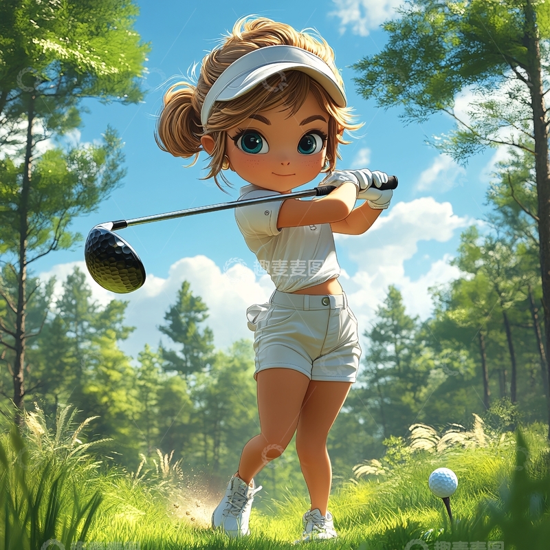 高清大图下载【趣麦麦图】高尔夫插画7