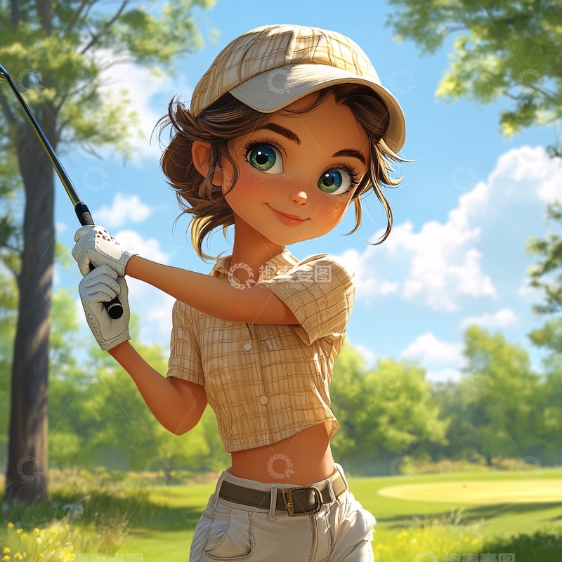 高清大图下载【趣麦麦图】高尔夫插画6