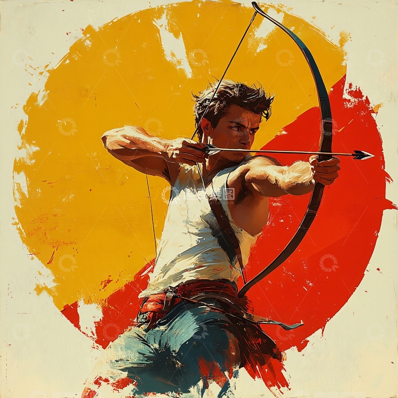 高清大图下载【趣麦麦图】射箭主题海报2