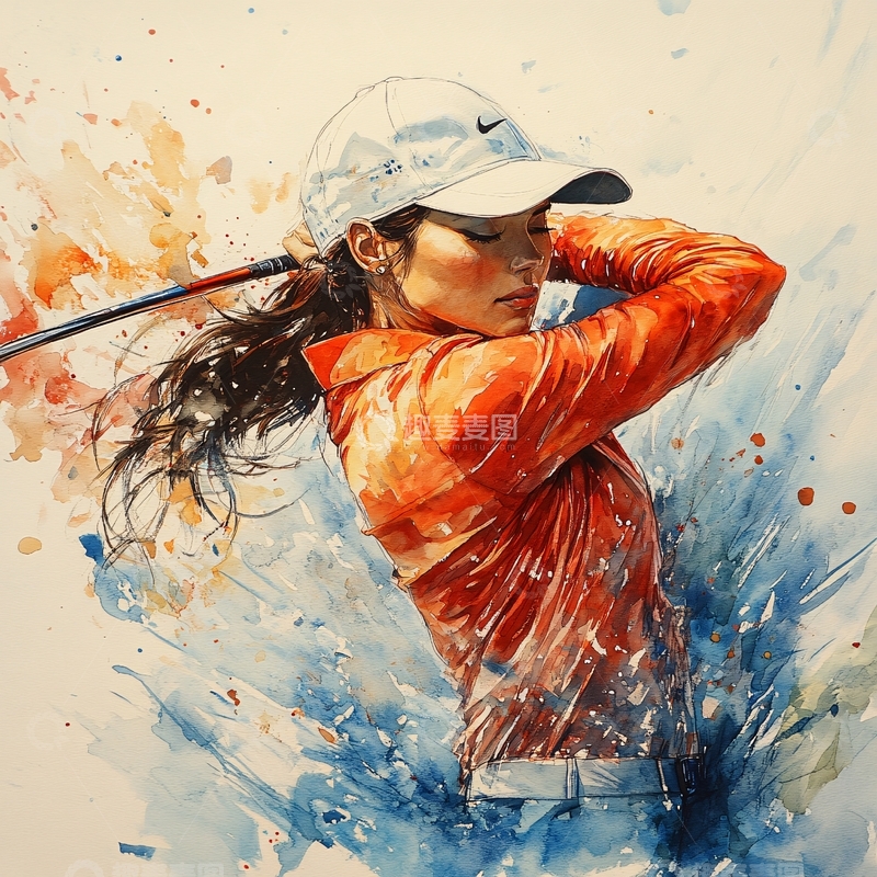 高清大图下载【趣麦麦图】高尔夫手绘人物1