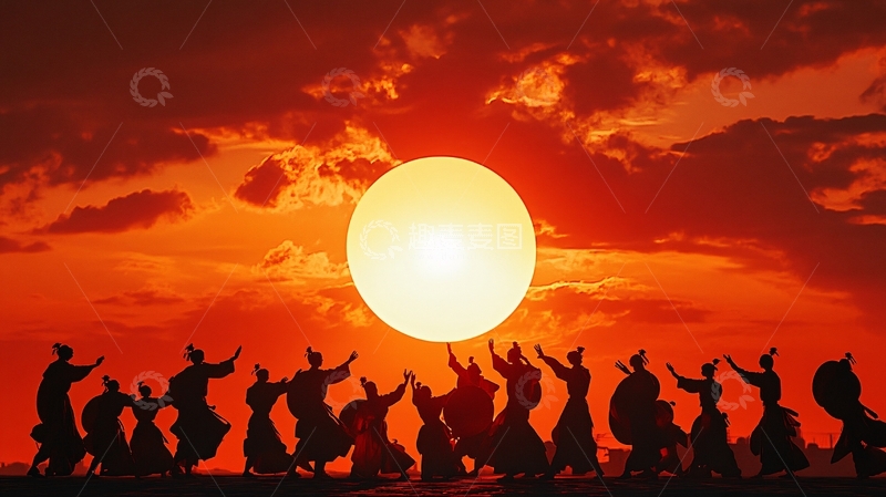 高清大图下载【趣麦麦图】圆月下的节日庆典