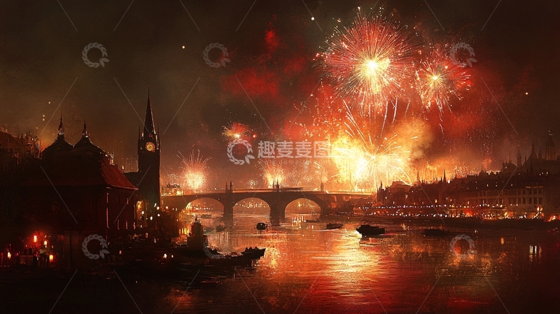 高清大图下载【趣麦麦图】烟花历史