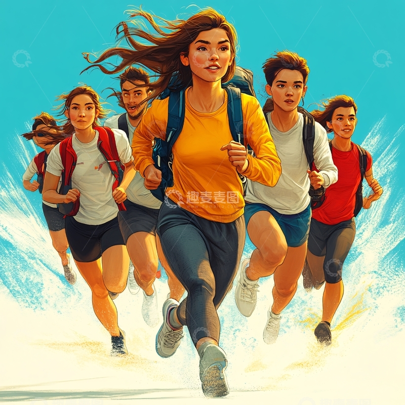 高清大图下载【趣麦麦图】奔跑吧同学