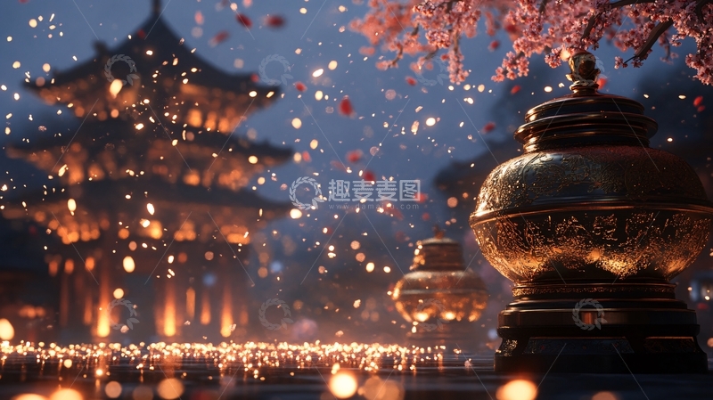 高清大图下载【趣麦麦图】洒金香炉