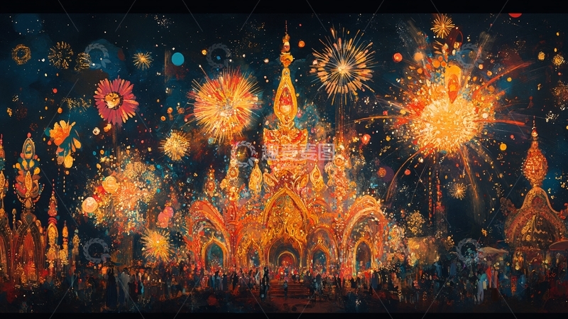 高清大图下载【趣麦麦图】迪士尼烟花1