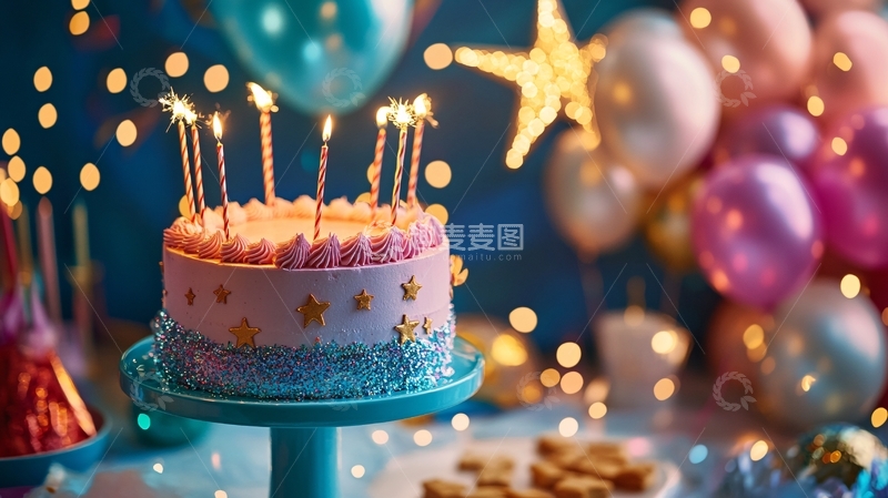 高清大图下载【趣麦麦图】蓝色生日场景3