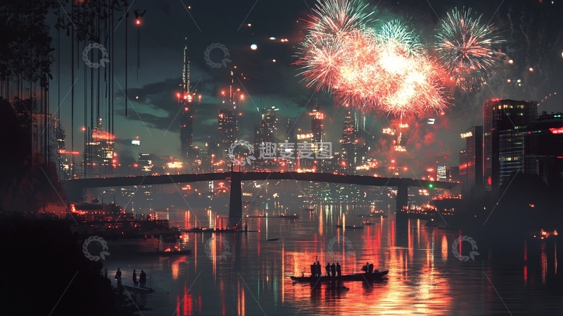 高清大图下载【趣麦麦图】横版烟火16