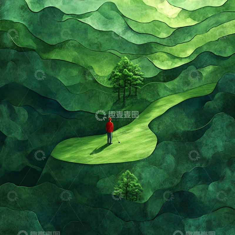 高清大图下载【趣麦麦图】人与自然插画