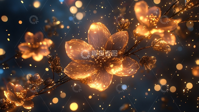 高清大图下载【趣麦麦图】绚丽光点光线星光花朵4