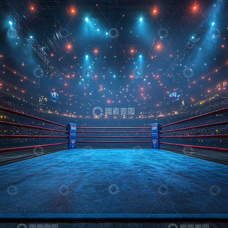 高清大图下载【趣麦麦图】拳击舞台背景11