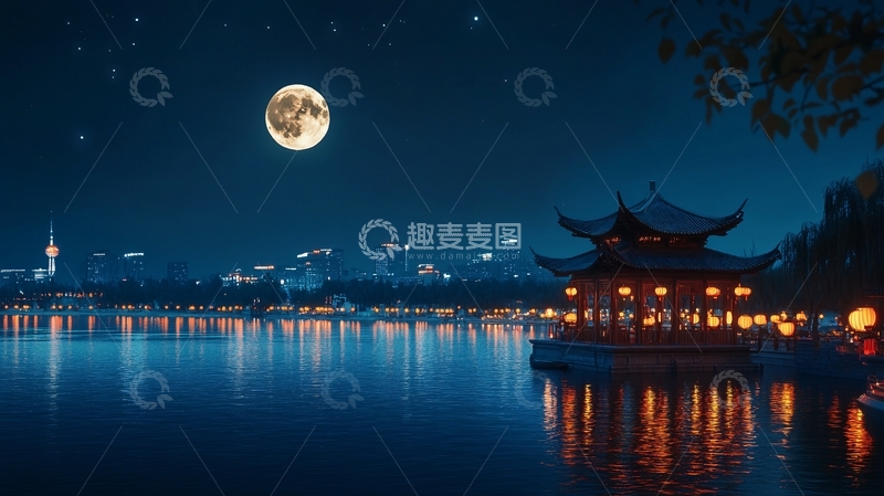 高清大图下载【趣麦麦图】月撒江南