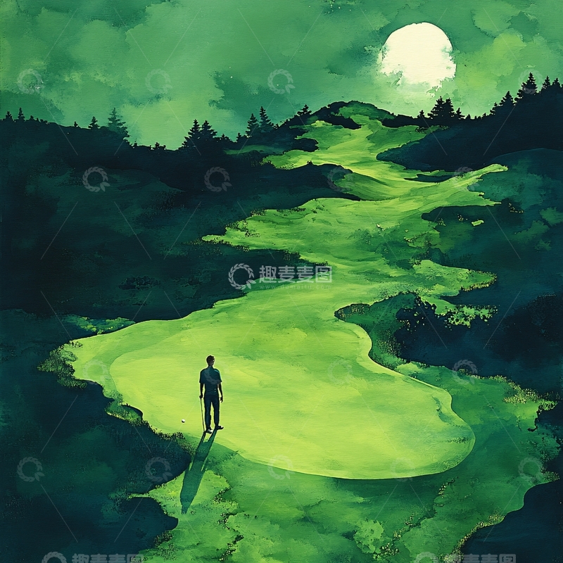 高清大图下载【趣麦麦图】孤独感插画