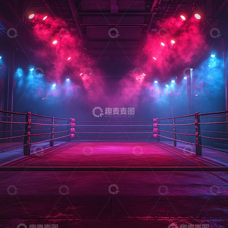 高清大图下载【趣麦麦图】拳击舞台背景10