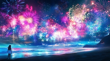 海滩晚会烟火1