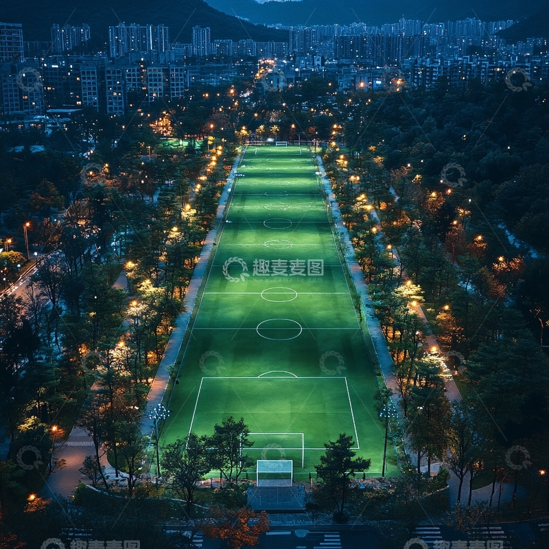 高清大图下载【趣麦麦图】青春足球场夜景5