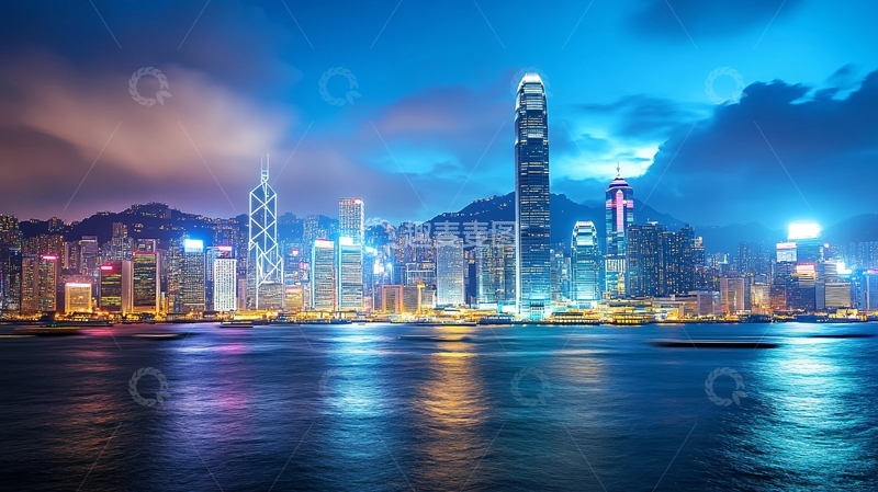 高清大图下载【趣麦麦图】维多利亚港宽幅1