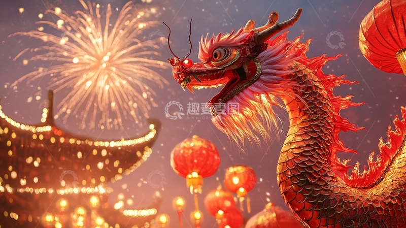 高清大图下载【趣麦麦图】龙年横版插画35