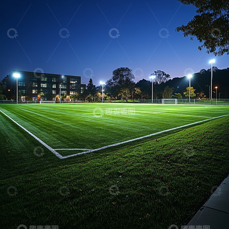 高清大图下载【趣麦麦图】青春足球场夜景6