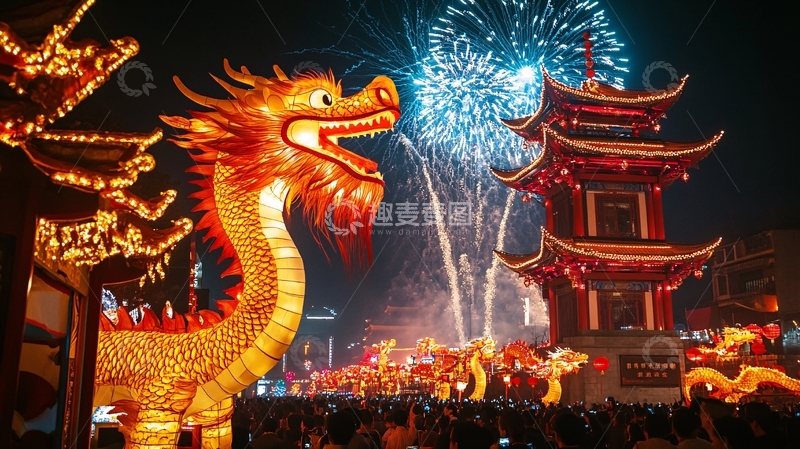 高清大图下载【趣麦麦图】百龙灯会1