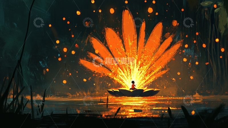 高清大图下载【趣麦麦图】孤舟插画11