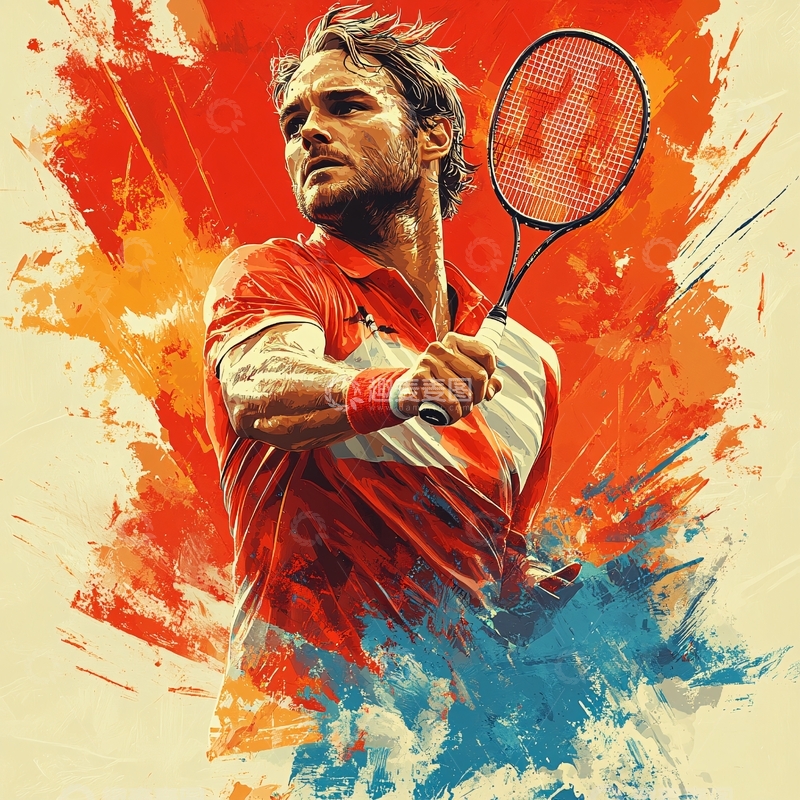 高清大图下载【趣麦麦图】网球俱乐部挂画2