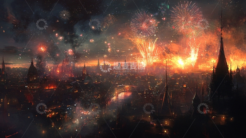 高清大图下载【趣麦麦图】横版烟火20