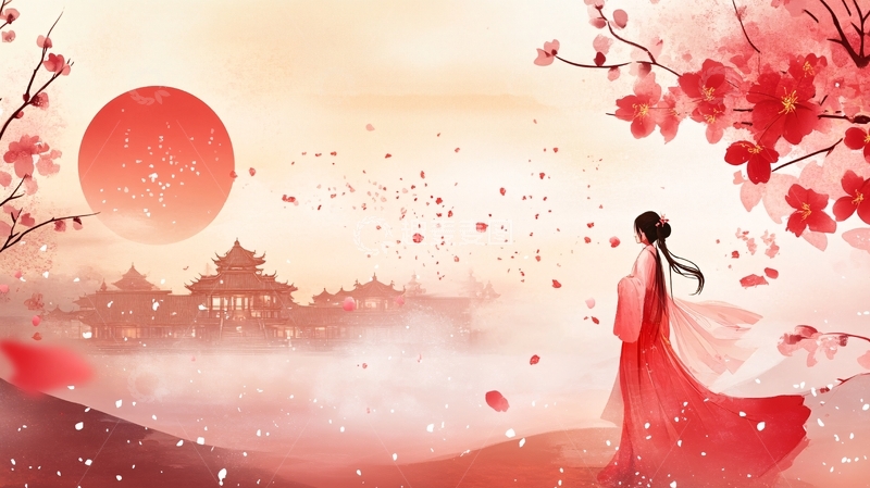 高清大图下载【趣麦麦图】古风人像背景1