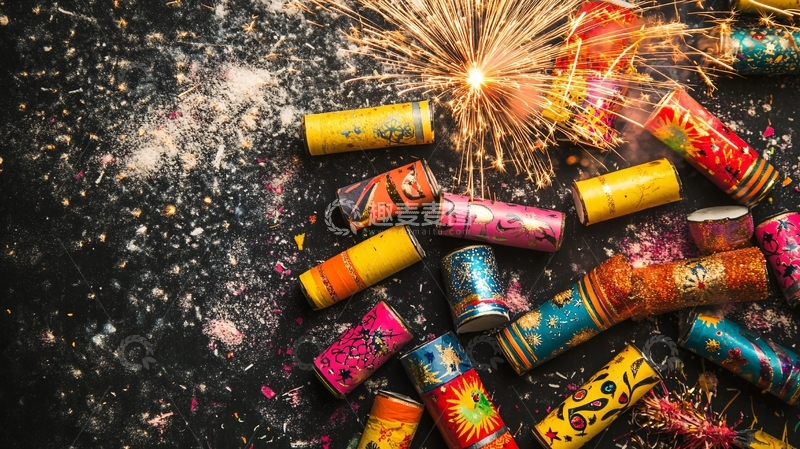 高清大图下载【趣麦麦图】烟花闪耀迎新年