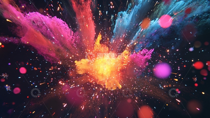 高清大图下载【趣麦麦图】爆炸炫彩炫彩背景1