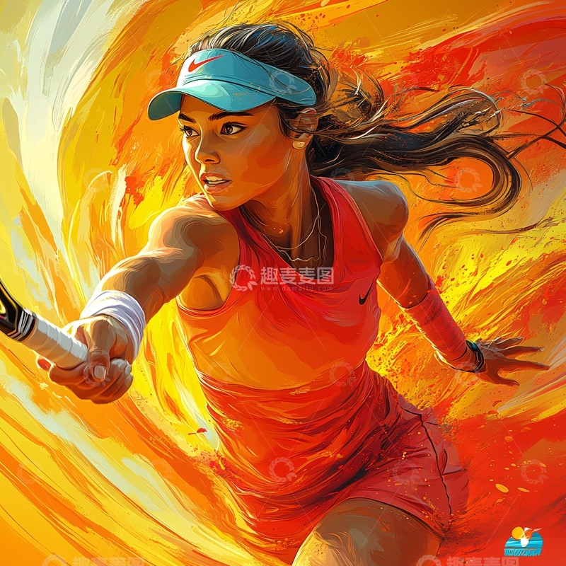 高清大图下载【趣麦麦图】个人原创插画运动员12