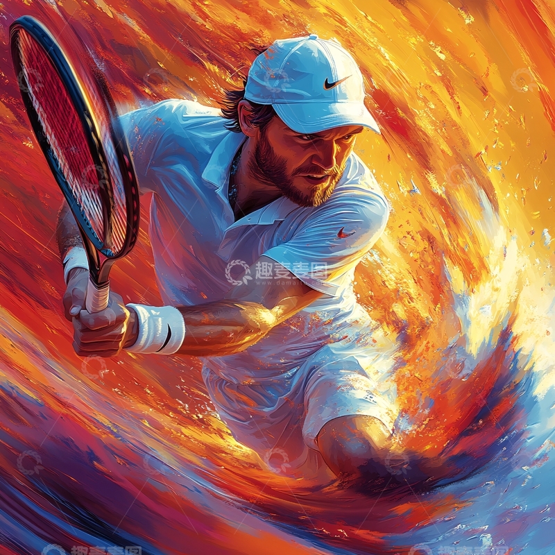 高清大图下载【趣麦麦图】网球运动插画35