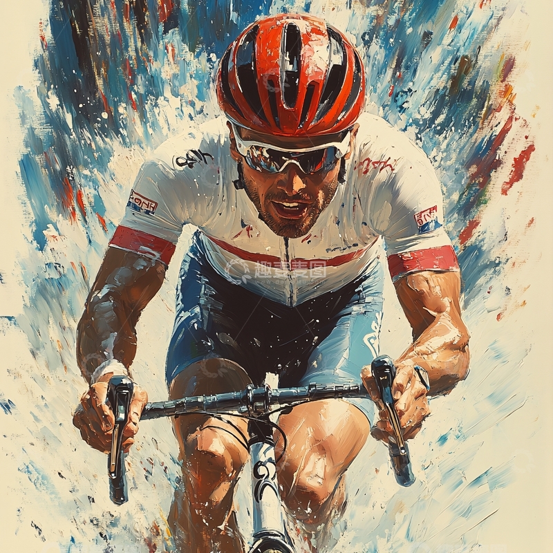 高清大图下载【趣麦麦图】骑车运动手绘15